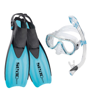 Seac Snorkeling Mask, Fin, Snorkel Set Adult and Kids - Sizes 1-3 kids and 11.5 -14 mens