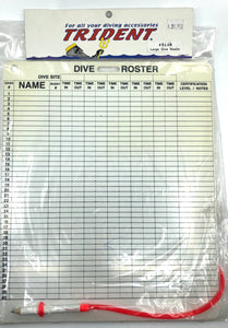 Trident or DAN Dive Roster Slate