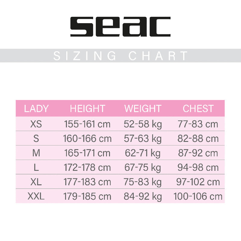 Seac CIAO LADY SHORTY 2.5 MM Size X-Small, Small, X-Large and XX