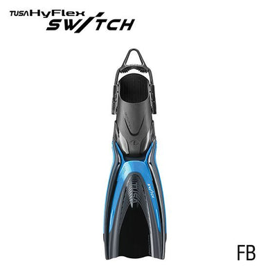 Tusa Switch Blue Medium Strapped Fins -  Fits mens  size 9    7mm wetsuit boot