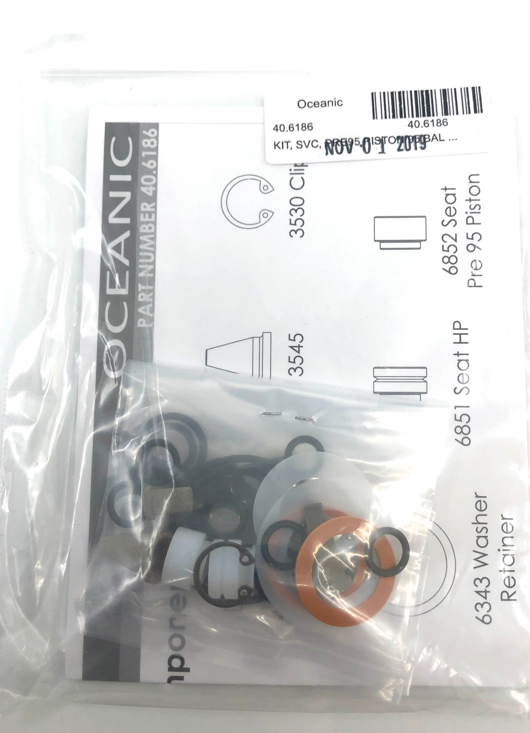 Oceanic First Stage kits for pre 1995 Piston, pre 1995 balanced piston, PX2 and PX3 40.6186
