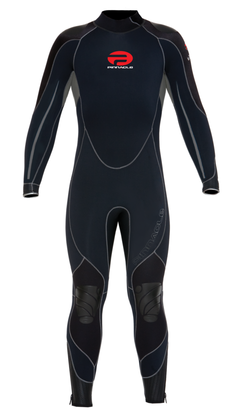 Pinnacle Men's Tempo 5MM Wetsuit (White side panels and blue accents- not all black) Sizes Medium, medium tall, Medium-large and XX-Large short
